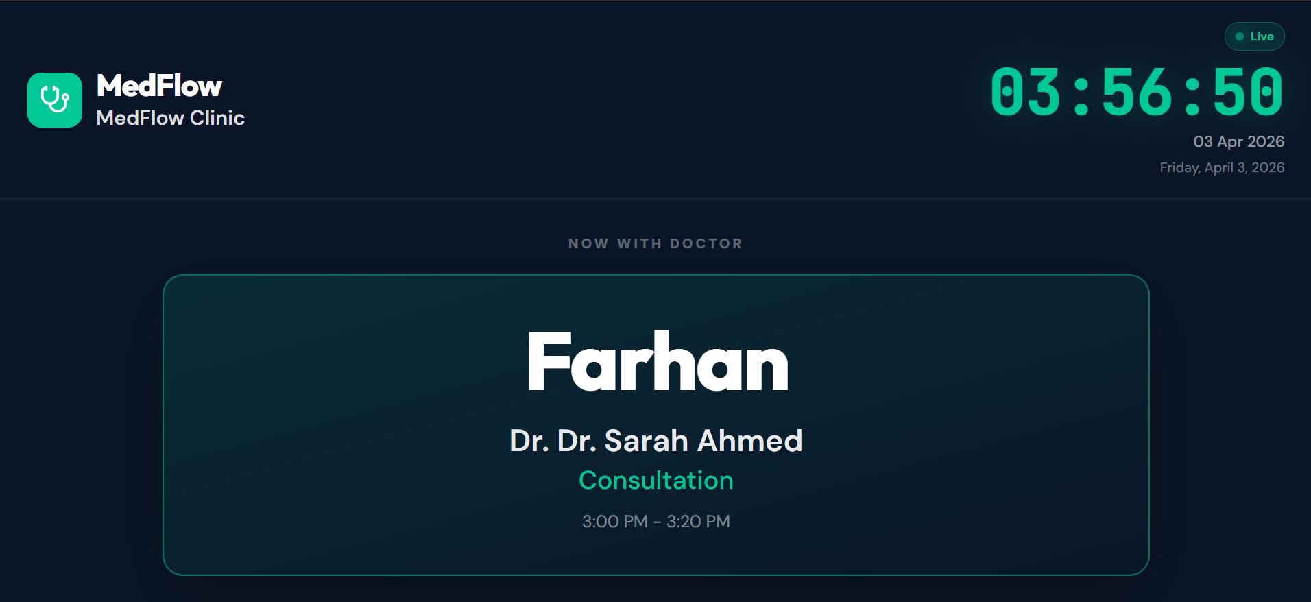 MedFlow Queue Display
